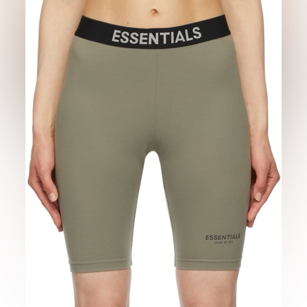 NWT Fear of God Essentials bike shorts in tan